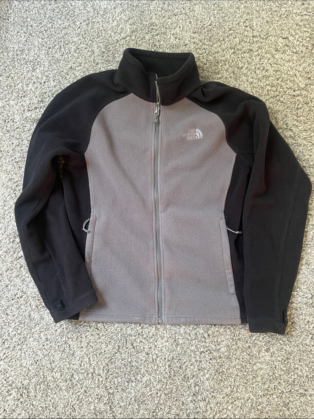 The North Face Men's Black & Gray Full-Zip Fleece Jacket - Size Small